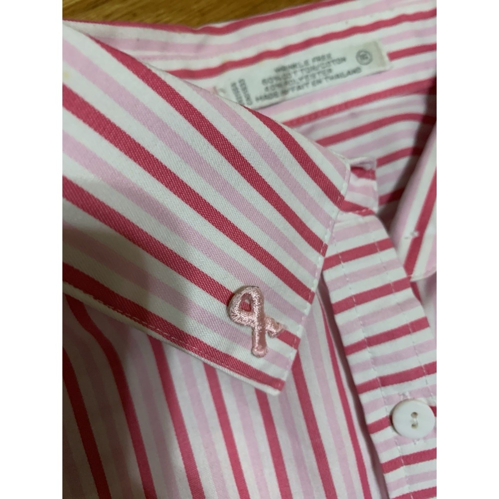 Foxcroft Women's Button Up Shirt Long Sleeve Wrinkle Free Classic Fit 16 Stripe - Picture 10 of 11